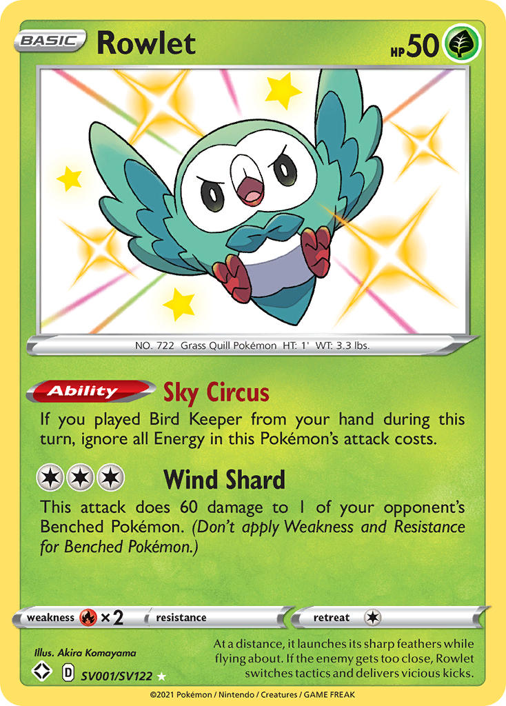 Rowlet (SV001/SV122) [Sword & Shield: Shining Fates] | Exor Games New Glasgow