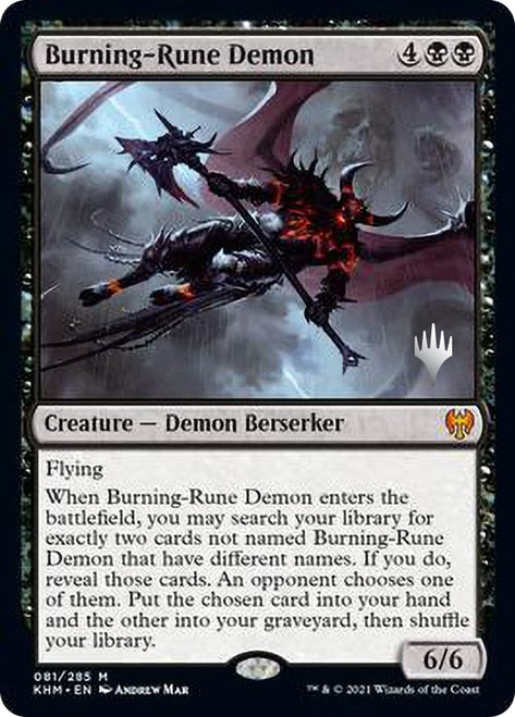 Burning-Rune Demon [Kaldheim Promo Pack] | Exor Games New Glasgow