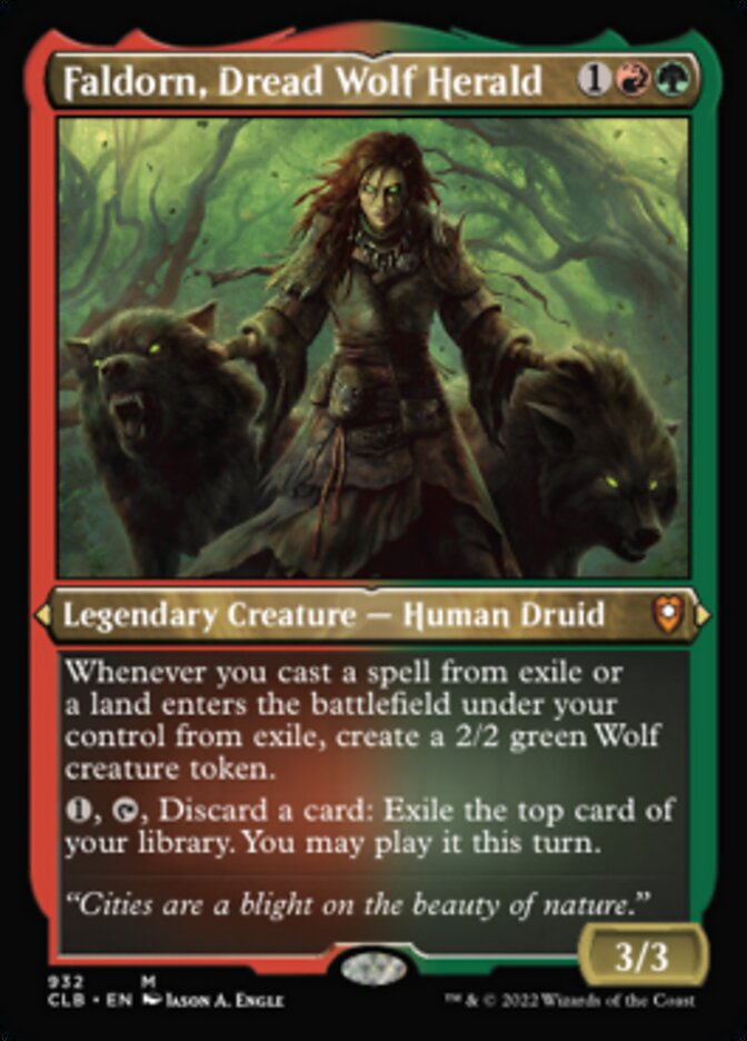 Faldorn, Dread Wolf Herald (Display Commander) (Foil Etched) [Commander Legends: Battle for Baldur's Gate] | Exor Games New Glasgow