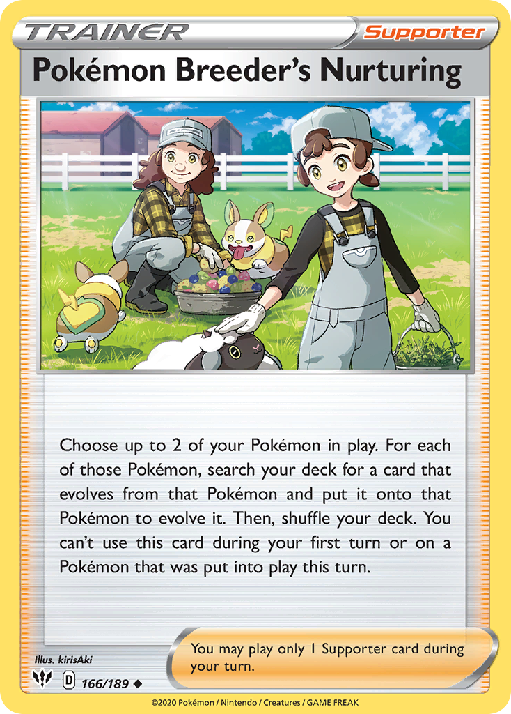Pokemon Breeder's Nurturing (166/189) [Sword & Shield: Darkness Ablaze] | Exor Games New Glasgow