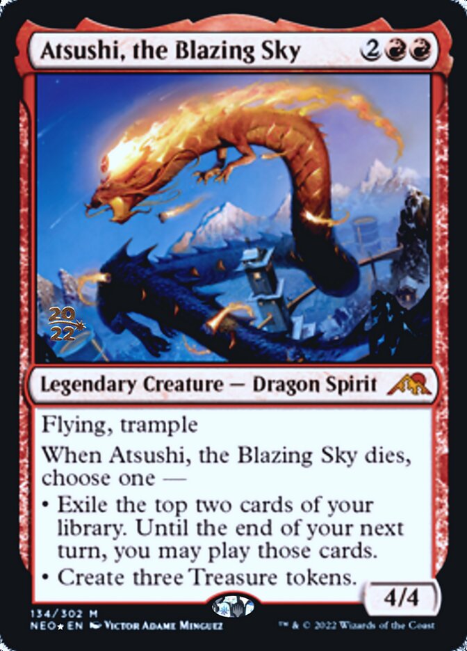 Atsushi, the Blazing Sky [Kamigawa: Neon Dynasty Prerelease Promos] | Exor Games New Glasgow