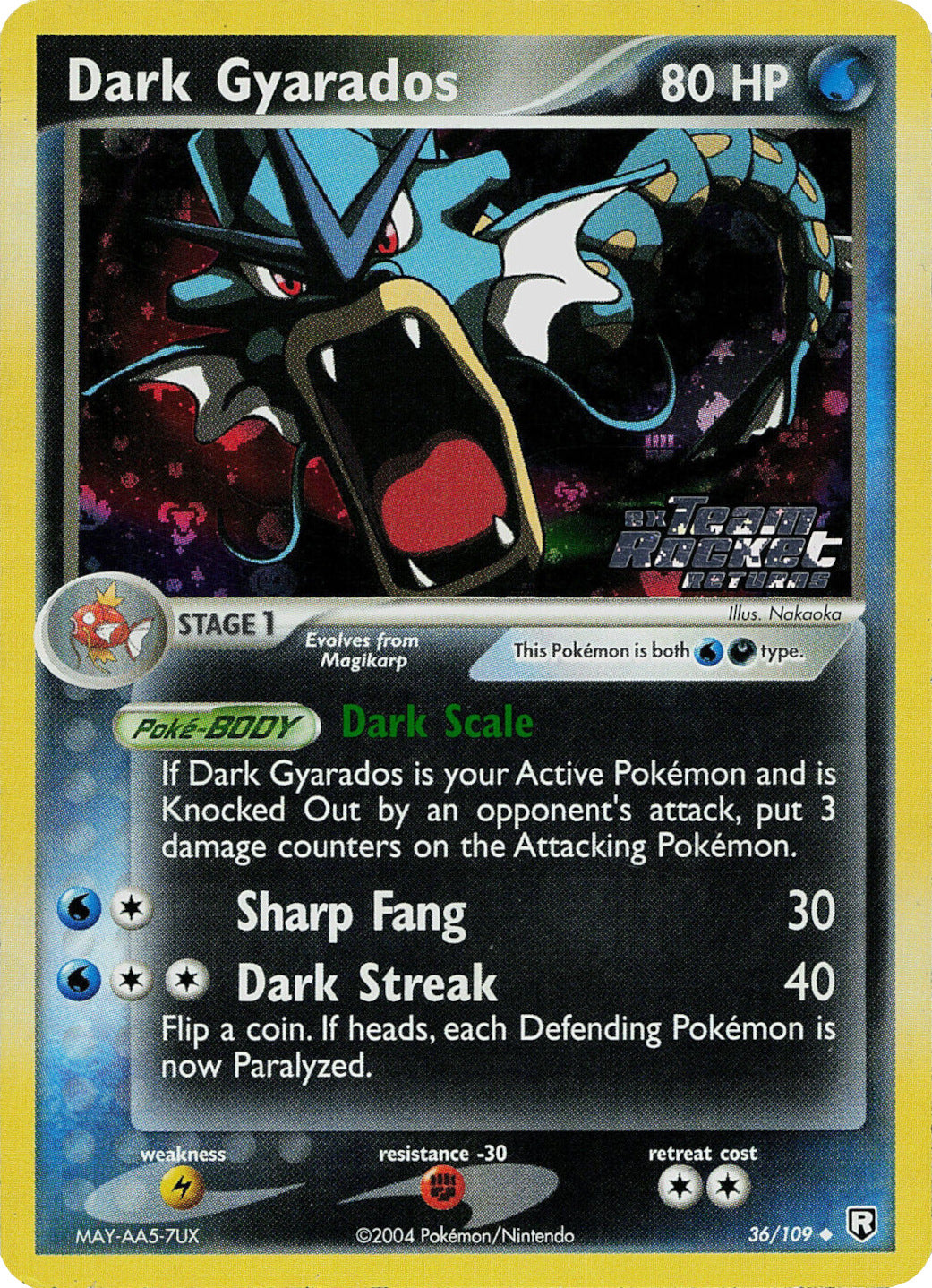 Dark Gyarados (36/109) (Stamped) [EX: Team Rocket Returns] | Exor Games New Glasgow