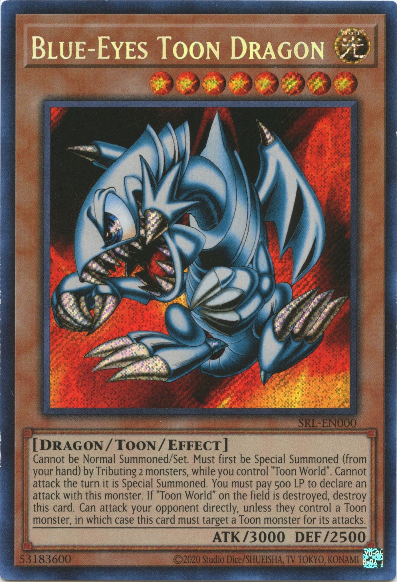 Blue-Eyes Toon Dragon (25th Anniversary) [SRL-EN000] Secret Rare | Exor Games New Glasgow