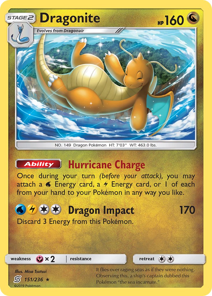 Dragonite (151/236) (Cracked Ice Holo) (Theme Deck Exclusives) [Sun & Moon: Unified Minds] | Exor Games New Glasgow