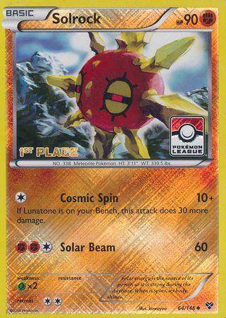 Solrock (64/146) (1st Place League Challenge Promo) [XY: Base Set] | Exor Games New Glasgow