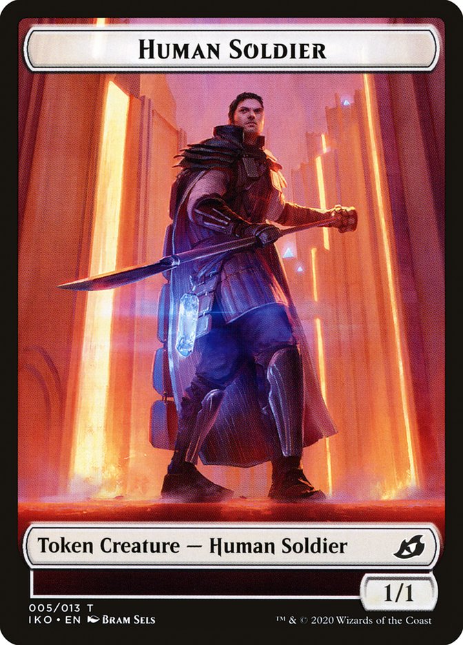 Human Soldier (005/013) [Ikoria: Lair of Behemoths Tokens] | Exor Games New Glasgow