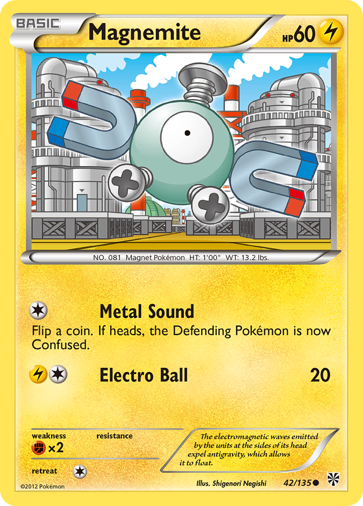 Magnemite (42/135) [Black & White: Plasma Storm] | Exor Games New Glasgow