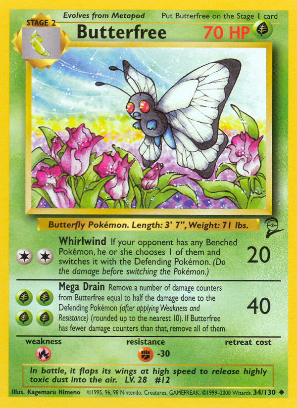 Butterfree (34/130) [Base Set 2] | Exor Games New Glasgow