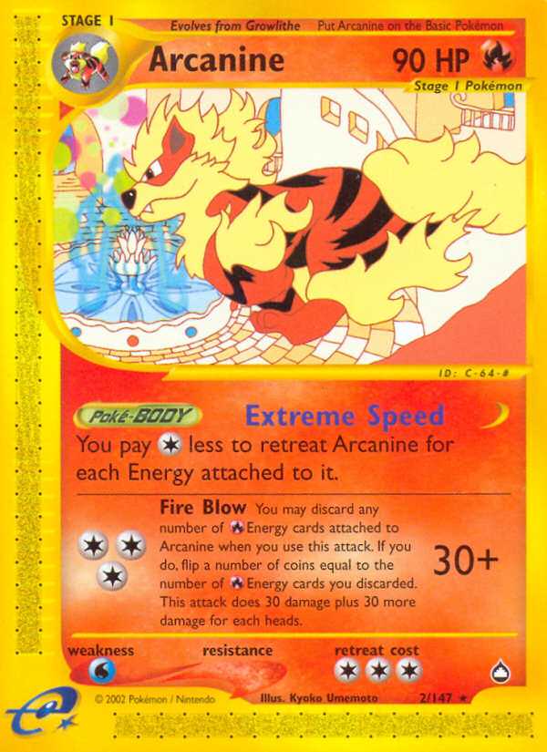 Arcanine (2/147) [Aquapolis] | Exor Games New Glasgow