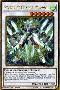 Stardust Charge Warrior [PGL3-EN005] Gold Secret Rare | Exor Games New Glasgow