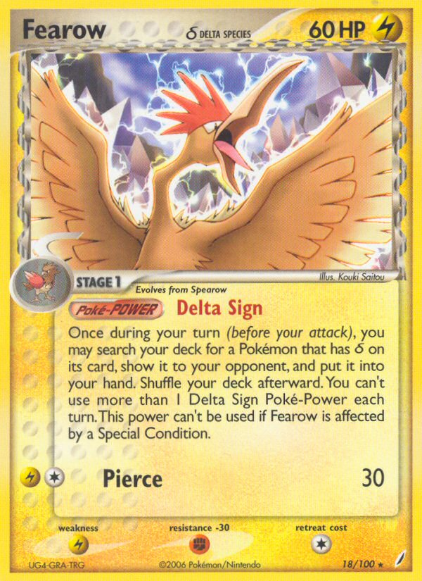 Fearow (18/100) (Delta Species) [EX: Crystal Guardians] | Exor Games New Glasgow