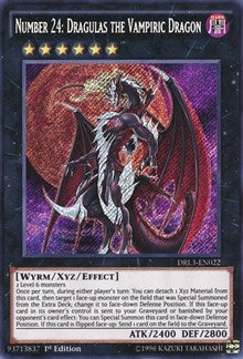 Number 24: Dragulas the Vampiric Dragon [DRL3-EN022] Secret Rare | Exor Games New Glasgow