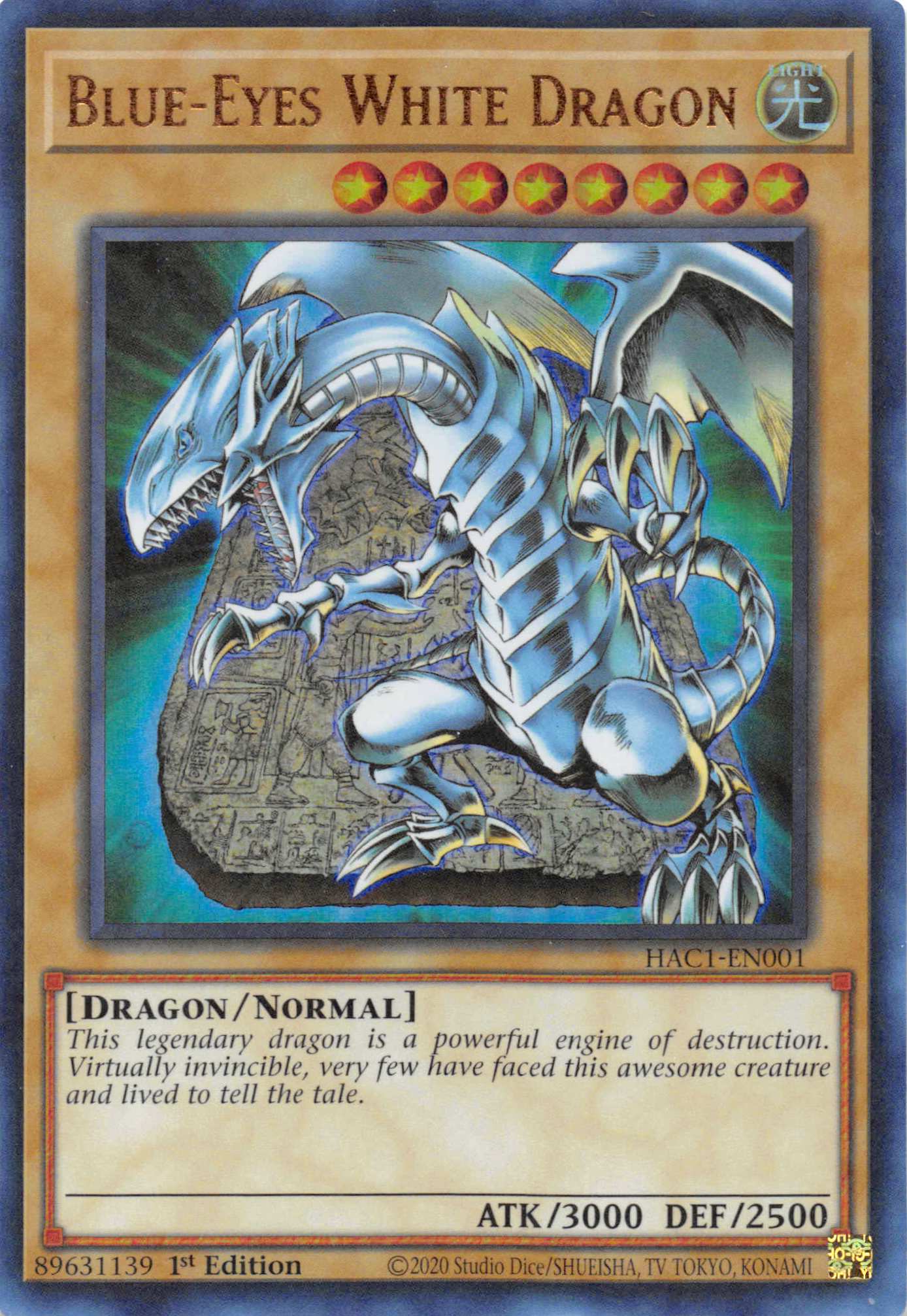 Blue-Eyes White Dragon (Duel Terminal) [HAC1-EN001] Parallel Rare | Exor Games New Glasgow