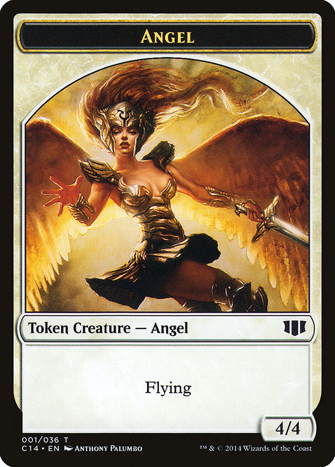 Angel // Cat Double-sided Token [Commander 2014 Tokens] | Exor Games New Glasgow