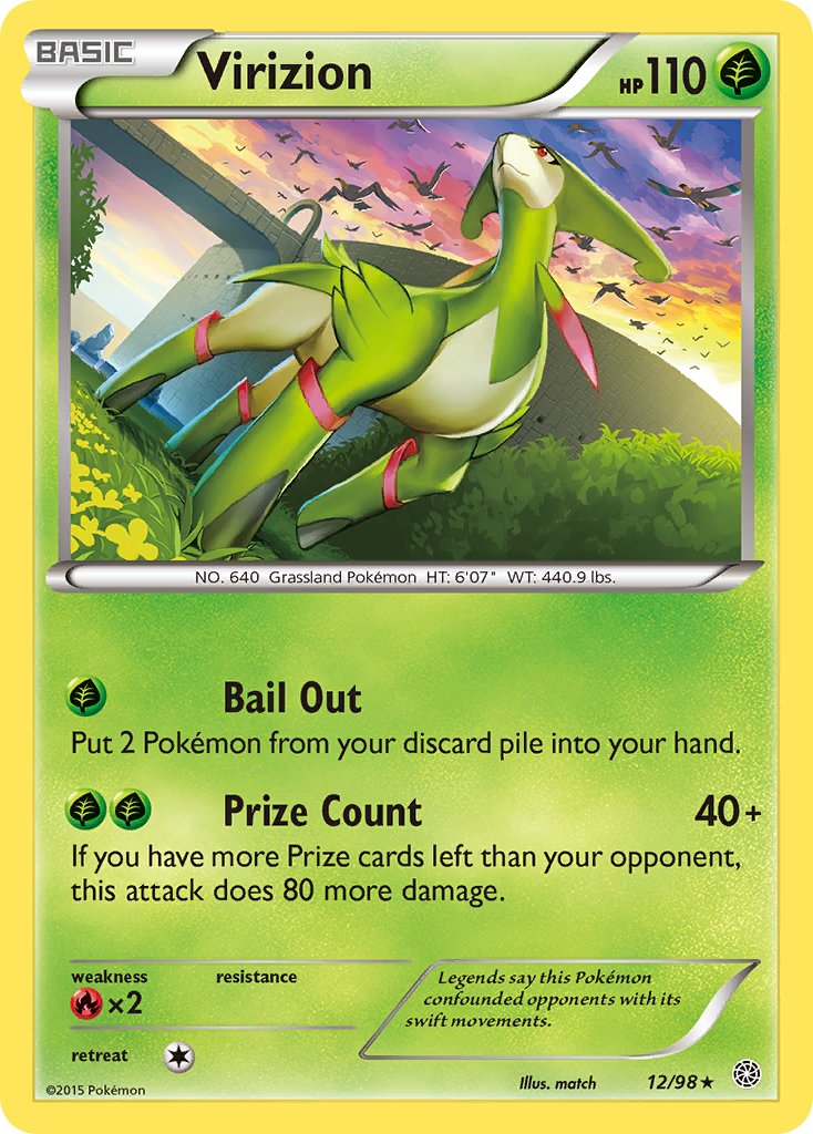 Virizion (12/98) (Theme Deck Exclusive) [XY: Ancient Origins] | Exor Games New Glasgow