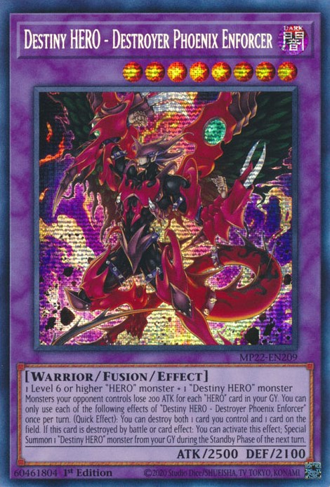 Destiny HERO - Destroyer Phoenix Enforcer [MP22-EN209] Prismatic Secret Rare | Exor Games New Glasgow