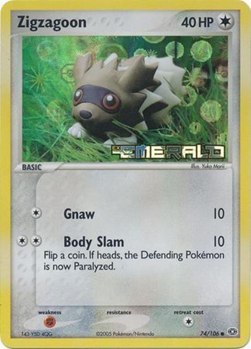 Zigzagoon (74/106) (Stamped) [EX: Emerald] | Exor Games New Glasgow