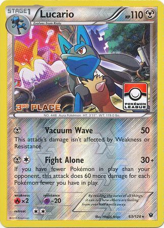 Lucario (63/124) (League Promo 3rd Place) [XY: Fates Collide] | Exor Games New Glasgow