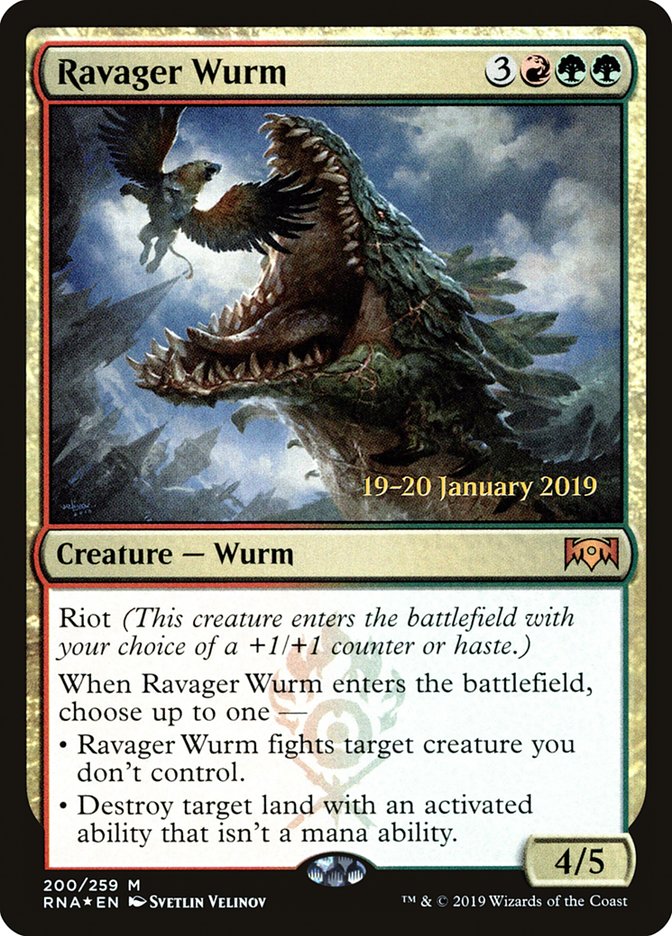 Ravager Wurm [Ravnica Allegiance Prerelease Promos] | Exor Games New Glasgow