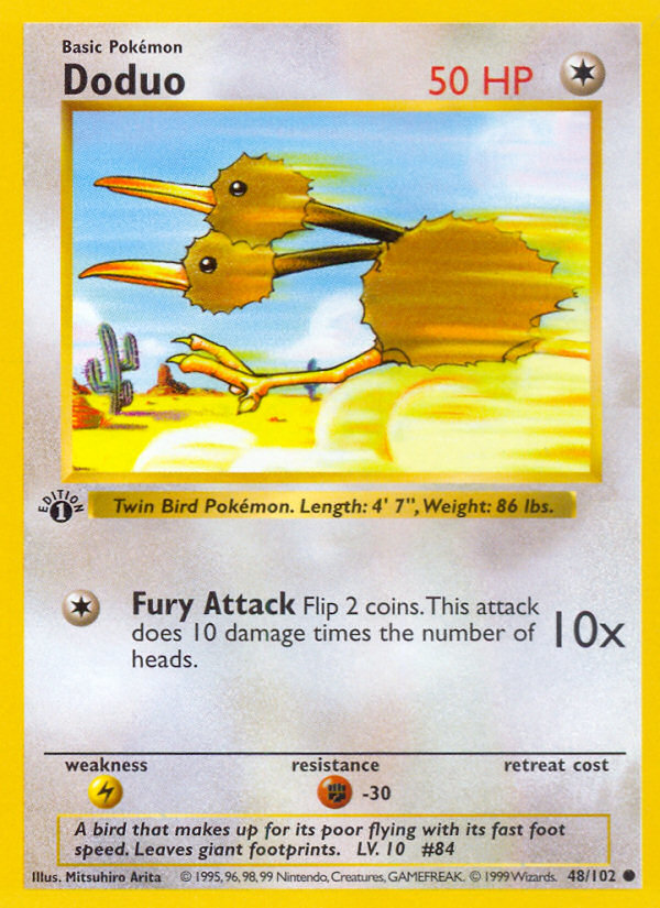 Doduo (48/102) (Shadowless) [Base Set 1st Edition] | Exor Games New Glasgow