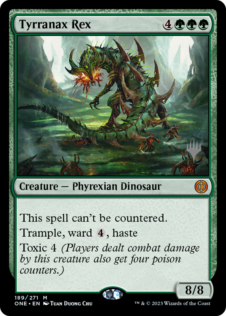 Tyrranax Rex (Promo Pack) [Phyrexia: All Will Be One Promos] | Exor Games New Glasgow