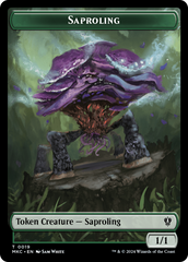 Saproling // Manifest Double-Sided Token [Murders at Karlov Manor Commander Tokens] | Exor Games New Glasgow