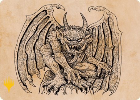 Cloister Gargoyle (Showcase) Art Card (Gold-Stamped Signature) [Dungeons & Dragons: Adventures in the Forgotten Realms Art Series] | Exor Games New Glasgow