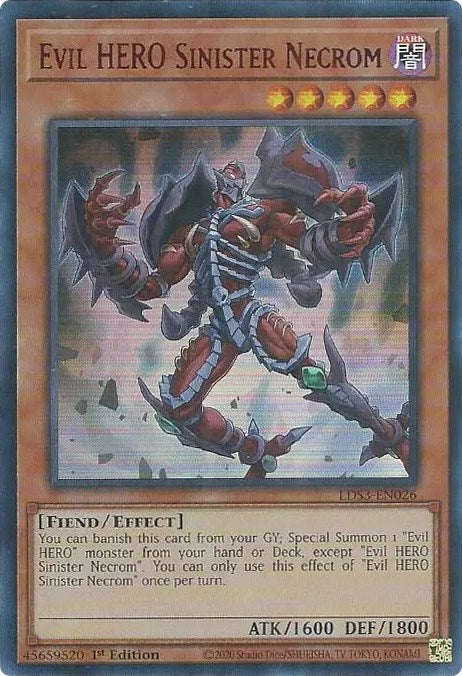 Evil HERO Sinister Necrom (Red) [LDS3-EN026] Ultra Rare | Exor Games New Glasgow