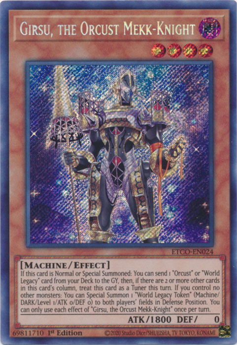 Girsu, the Orcust Mekk-Knight [ETCO-EN024] Secret Rare | Exor Games New Glasgow