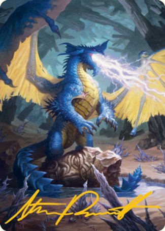 Blue Dragon Art Card (Gold-Stamped Signature) [Dungeons & Dragons: Adventures in the Forgotten Realms Art Series] | Exor Games New Glasgow