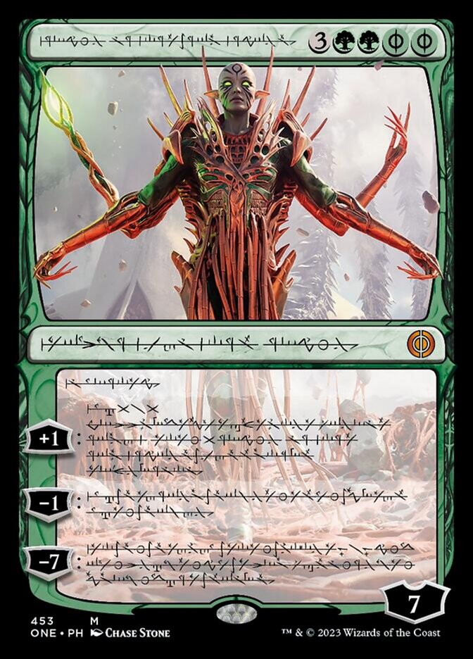 Nissa, Ascended Animist (Phyrexian Step-and-Compleat Foil) [Phyrexia: All Will Be One] | Exor Games New Glasgow