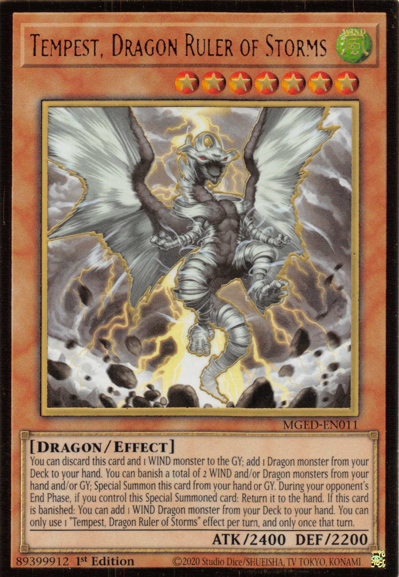 Tempest, Dragon Ruler of Storms [MGED-EN011] Gold Rare | Exor Games New Glasgow