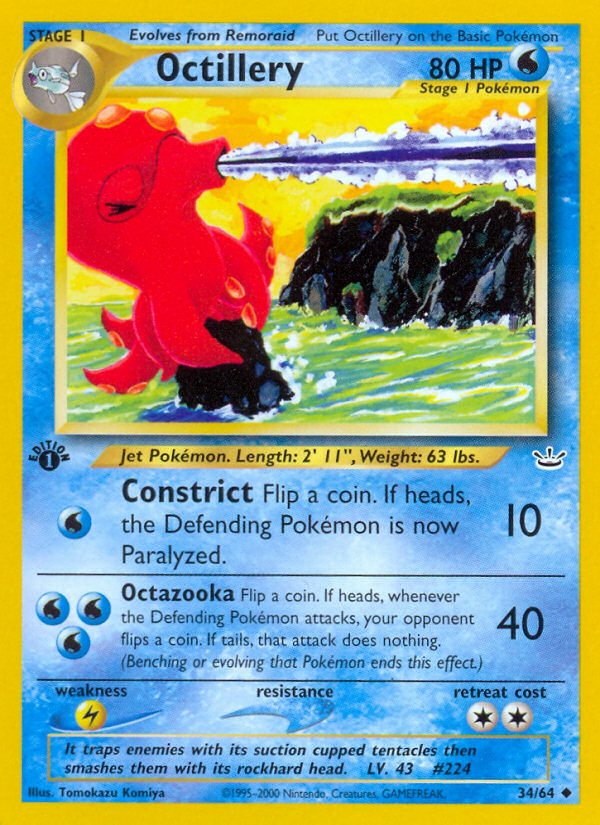 Octillery (34/64) [Neo Revelation 1st Edition] | Exor Games New Glasgow