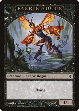 Faerie Rogue Token (Black) [Morningtide Tokens] | Exor Games New Glasgow