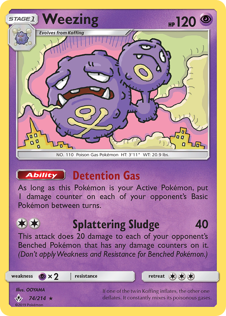 Weezing (74/214) [Sun & Moon: Unbroken Bonds] | Exor Games New Glasgow