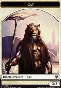 Cat (001) // Cat Warrior (008) Double-sided Token [Commander 2017 Tokens] | Exor Games New Glasgow