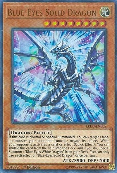 Blue-Eyes Solid Dragon [LED3-EN002] Ultra Rare | Exor Games New Glasgow