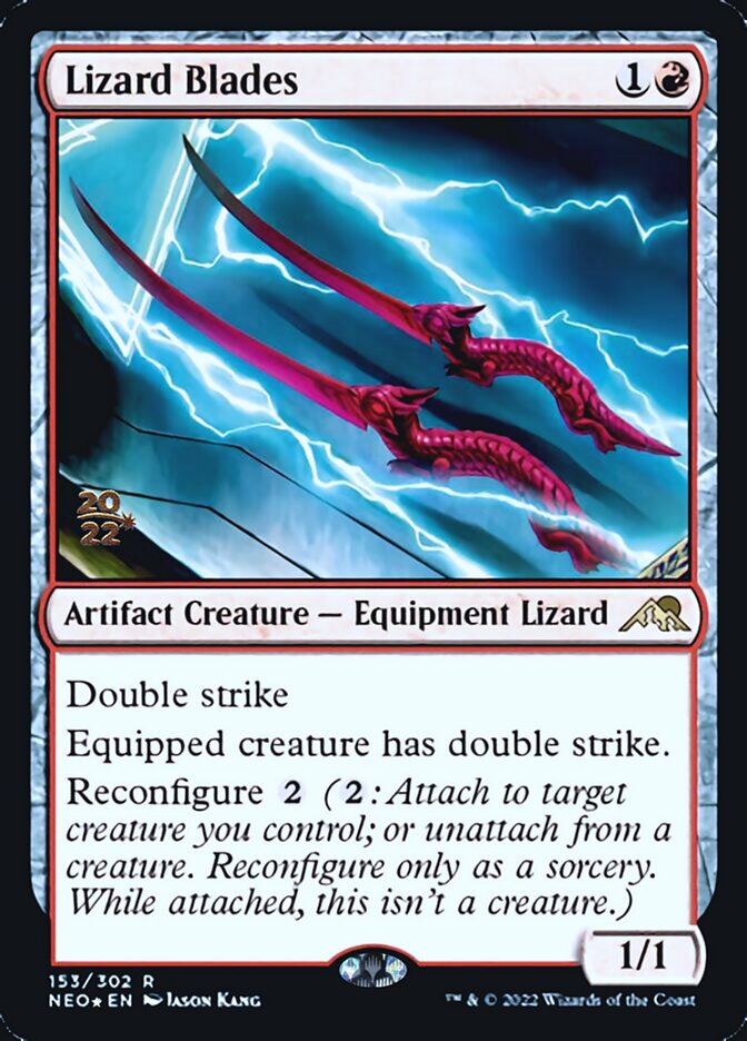 Lizard Blades [Kamigawa: Neon Dynasty Prerelease Promos] | Exor Games New Glasgow