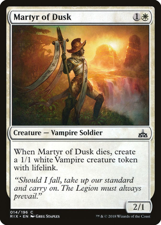 Martyr of Dusk [Rivals of Ixalan] | Exor Games New Glasgow