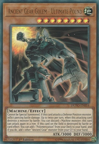 Ancient Gear Golem - Ultimate Pound [DUPO-EN054] Ultra Rare | Exor Games New Glasgow