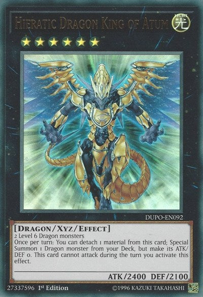 Hieratic Dragon King of Atum [DUPO-EN092] Ultra Rare | Exor Games New Glasgow