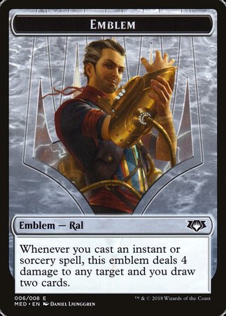 Emblem - Ral, Izzet Viceroy [Mythic Edition Tokens] | Exor Games New Glasgow