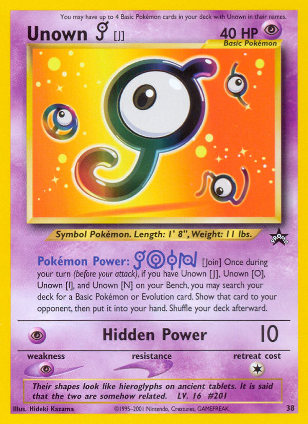 Unown [J] (38) [Wizards of the Coast: Black Star Promos] | Exor Games New Glasgow