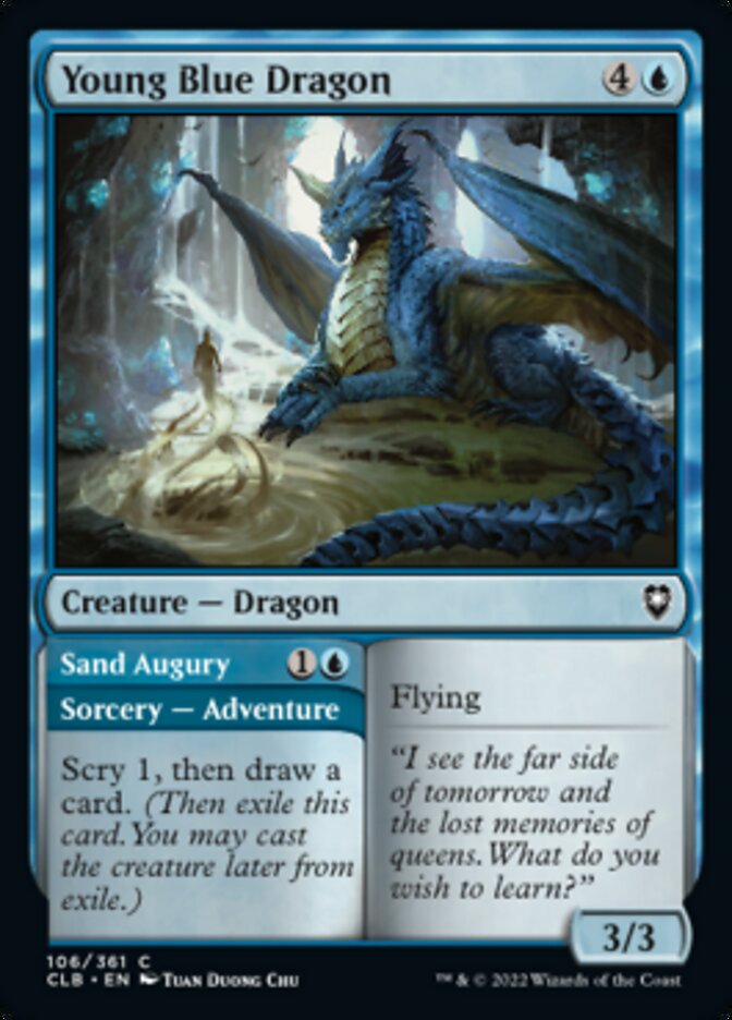 Young Blue Dragon // Sand Augury [Commander Legends: Battle for Baldur's Gate] | Exor Games New Glasgow