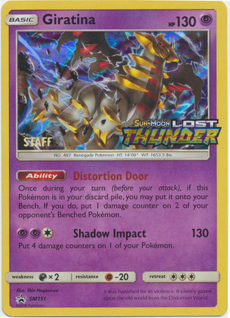 Giratina (SM151) (Staff Prerelease Promo) [Sun & Moon: Black Star Promos] | Exor Games New Glasgow