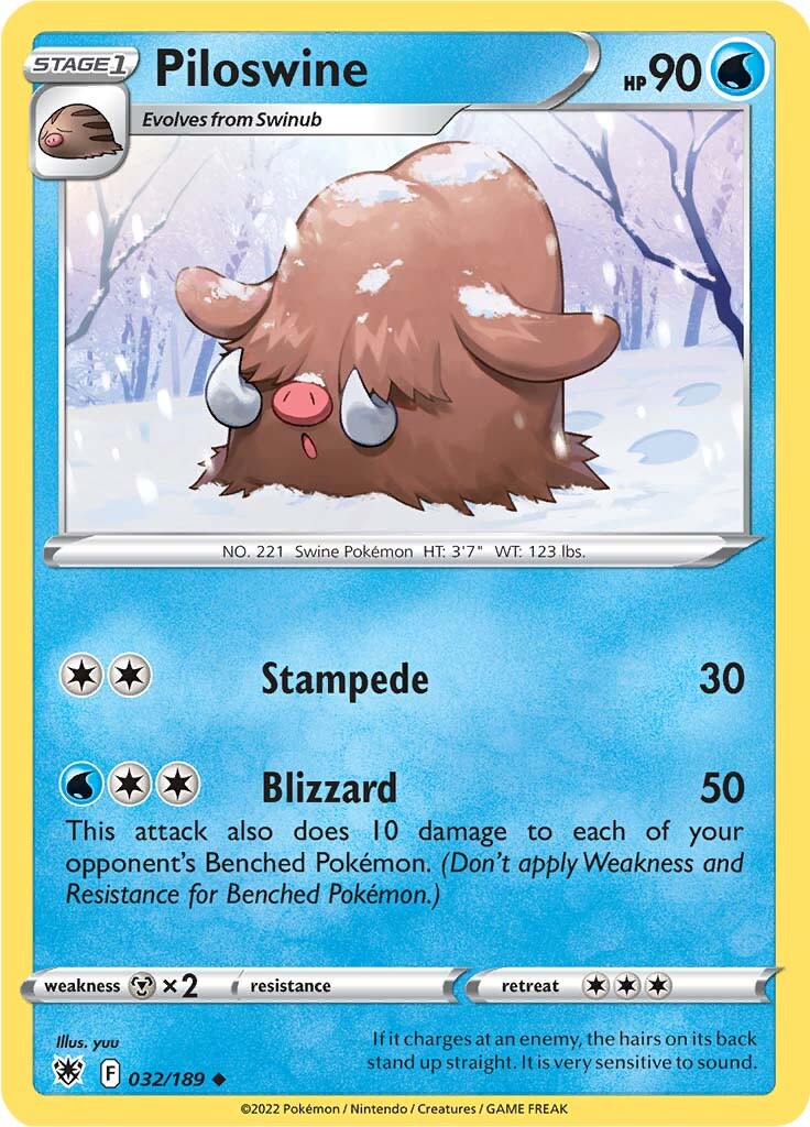 Piloswine (032/189) [Sword & Shield: Astral Radiance] | Exor Games New Glasgow