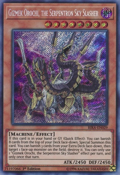 Gizmek Orochi, the Serpentron Sky Slasher [RIRA-EN029] Secret Rare | Exor Games New Glasgow