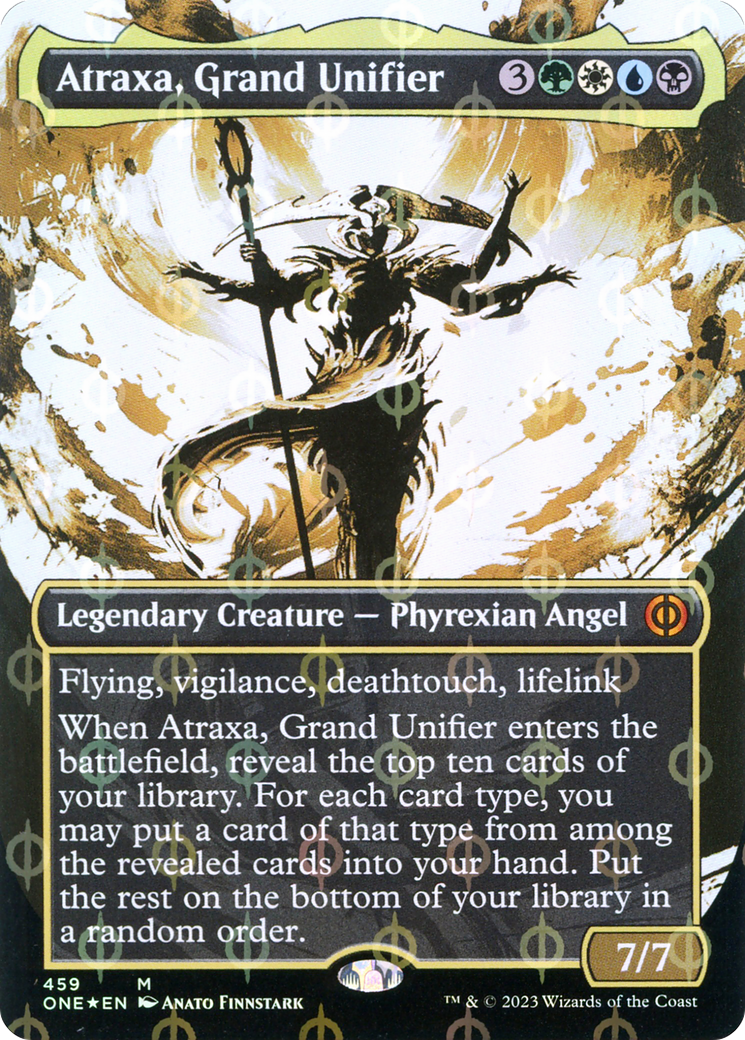 Atraxa, Grand Unifier (Borderless Ichor Step-and-Compleat Foil) [Phyrexia: All Will Be One] | Exor Games New Glasgow