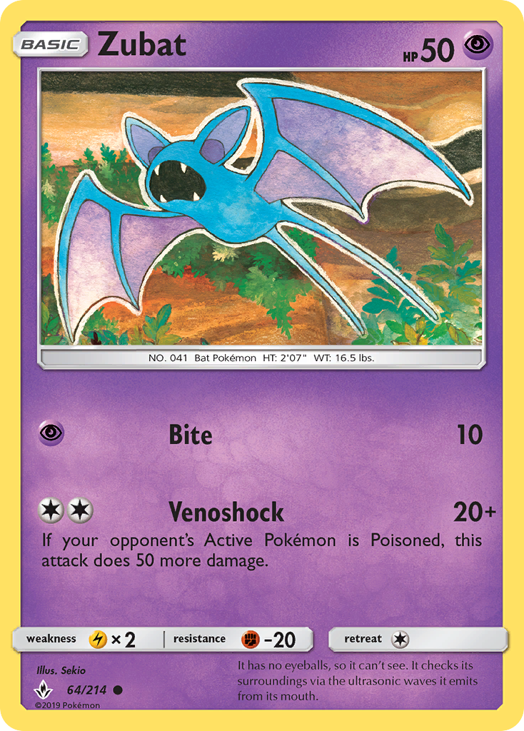 Zubat (64/214) [Sun & Moon: Unbroken Bonds] | Exor Games New Glasgow