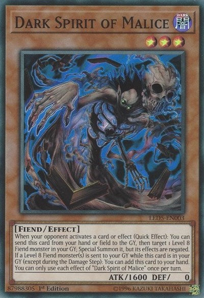 Dark Spirit of Malice [LED5-EN003] Super Rare | Exor Games New Glasgow